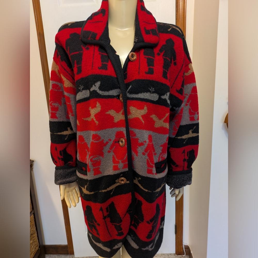 NEW, Tundra Canada Wool Vintage Cardigan With Indigenous Inspired Pattern NWT - Picture 12 of 12